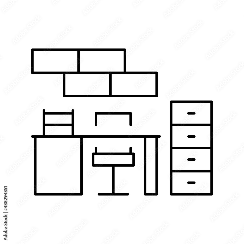 office furniture line icon vector illustration office furniture line icon vector illustration