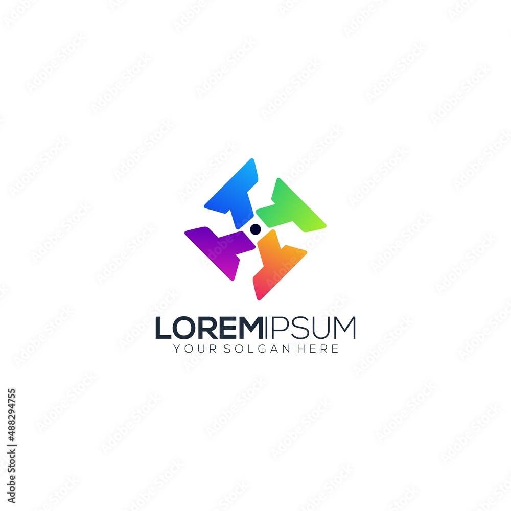 Letter T modern colorful logo Letter T modern colorful logo