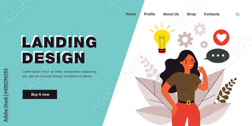 Картината върху платно Woman engaged and sharing her creativity and ideas