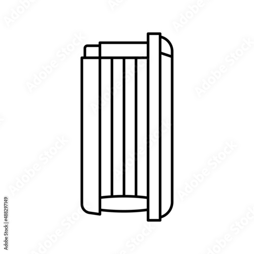 vertical cabin open solarium equipment line icon vector illustration