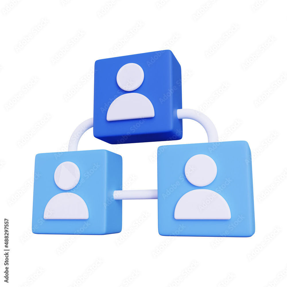 User hierarchy. isolated on a white background. 3d illustration User hierarchy. isolated on a white background. 3d illustration