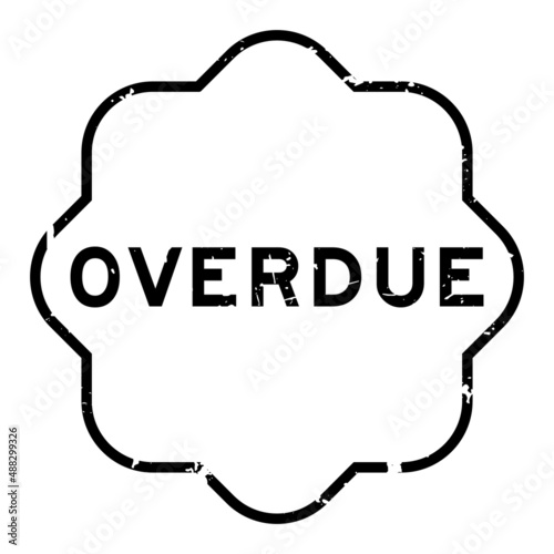 Grunge black overdue word rubber seal stamp on white background