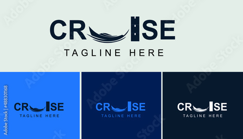 vector logos of anchors and ships for freight forwarding boats to send goods or send passengers