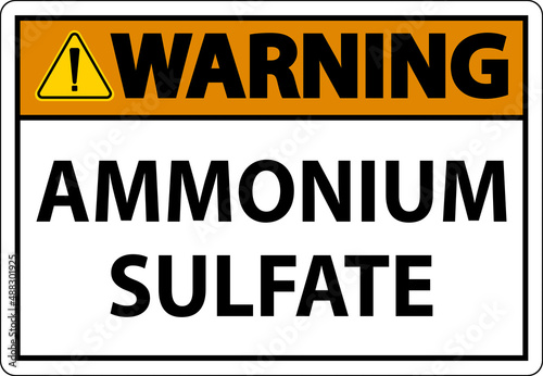 Warning Ammonium Sulfate Symbol Sign On White Background