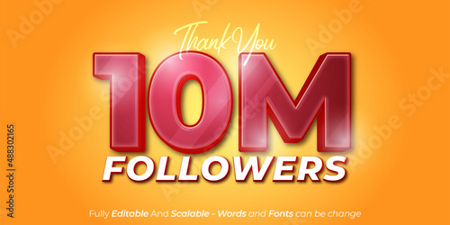 Thank you 10M followers and subscribers editable text template