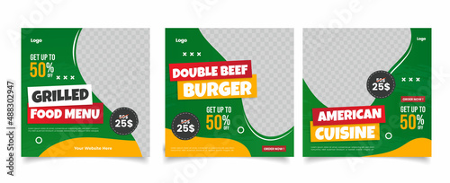 social media instagram post template. Suitable for Social Media Post Restaurant and culinary Promotion.