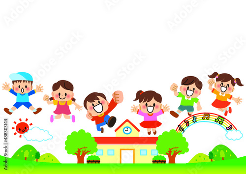 フレーム,子供,友達,卒業式,入学式,卒業,勉強,学校,小学生,幼稚園,保育園,小学校,吹き出し,人物,仲間,応援,頑張る,元気,笑顔,楽しい,健康,子供たち,子供達,男の子,女の子,バンザイ,かわいい,セット,可愛い,ともだち,春,夏,入園式,おめでとう,誕生日,生徒,入園,卒園,卒園式,仲良し,4月,3月,保育士,嬉しい,喜ぶ,なかよし,こども,生活,塾,イラスト