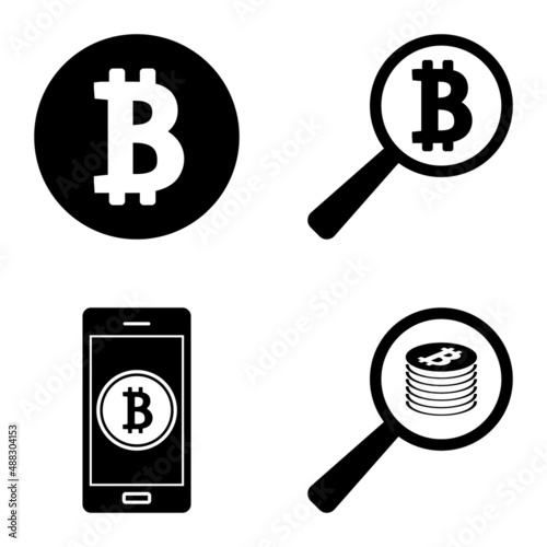 Bitcoins1-2 Flat Icon Set Isolated On White Background