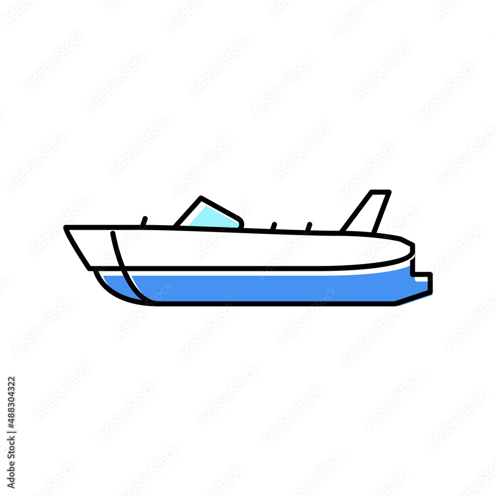 deck boat color icon vector illustration