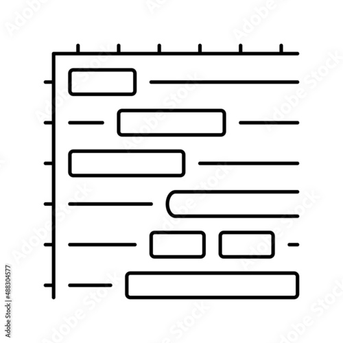 gantt chart line icon vector illustration