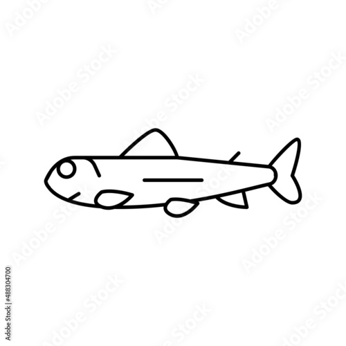 fry salmon line icon vector illustration