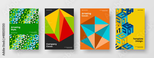 Free Download Minimalistic geometric pattern corporate identity template bundle. Premium company brochure design vector layout composition. - GFXLoad