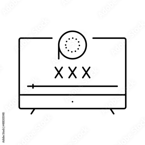 porno movie line icon vector illustration
