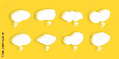 Chat box 3d collection. Blank futuristic dialogue box. Blank bubble for text speech