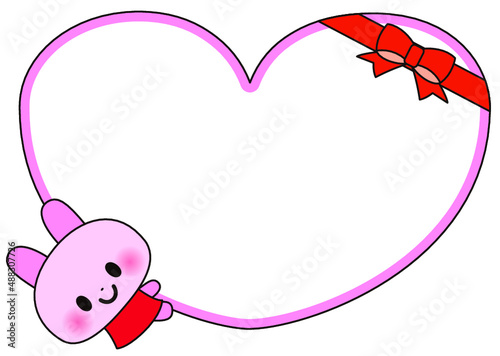 フレーム,ハート,誕生日,動物,子供,バレンタイン,メッセージ,ウサギ,子育て,お祝い,大好き,幼稚園,保育園,小学生,小学校,園児,幼児,保育所,保育,学校,5歳,6歳,成長,優しさ,愛,絆,愛情,かわいい,心,あたたかい,幸福,幸せ,嬉しい,にこにこ,笑顔,メンタル,メンタルケア,小児科,イメージ,イメージイラスト,小児,精神科,自立,イラストカット,挿絵,イラスト,心のケア,やさしい