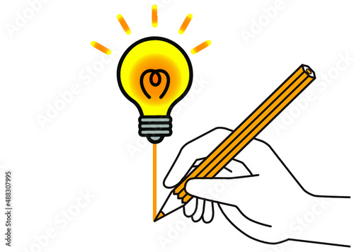 電気,正解,解決,ヒラメキ,発見,電球,ひらめく,思いつく,豆電球,アイデア,イラスト,書く,答え,閃き,かわいい,ひらめき,節電,閃く,分かる,発明,発想,考える,わかる,理解,納得,なるほど,名案,推理,解答,仕事,ビジネス,ピカピカ,キラキラ,社会,営業,サラリーマン,働く,生活,ヒント,枠,セリフ,提案,案内,説明,メッセージ,考え,思い出す,手,鉛筆