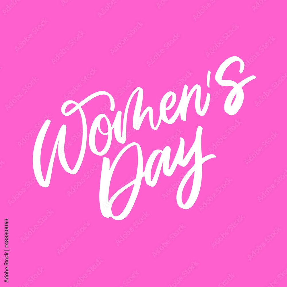 Happy Women's Day Lettering with floral decor