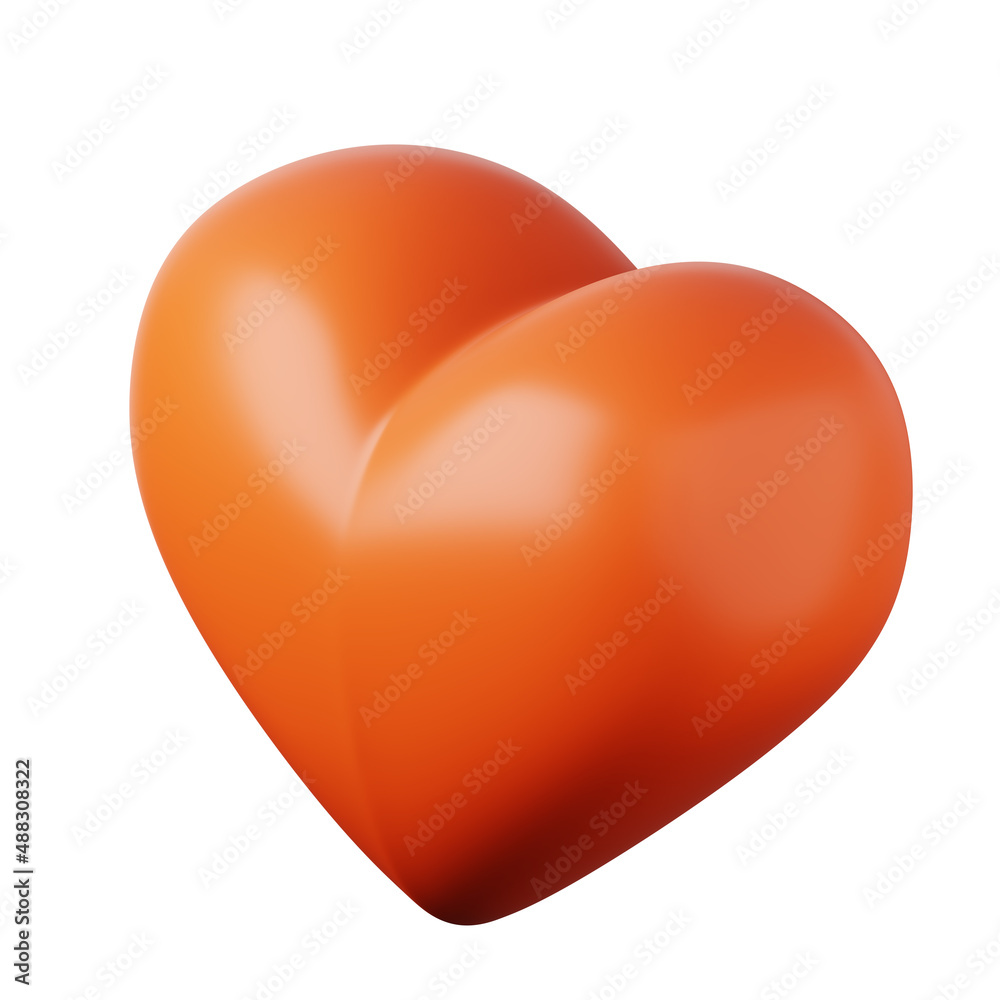 Red heart high quality 3d render illustration icon for social media app design and Valentine's Day ideas.