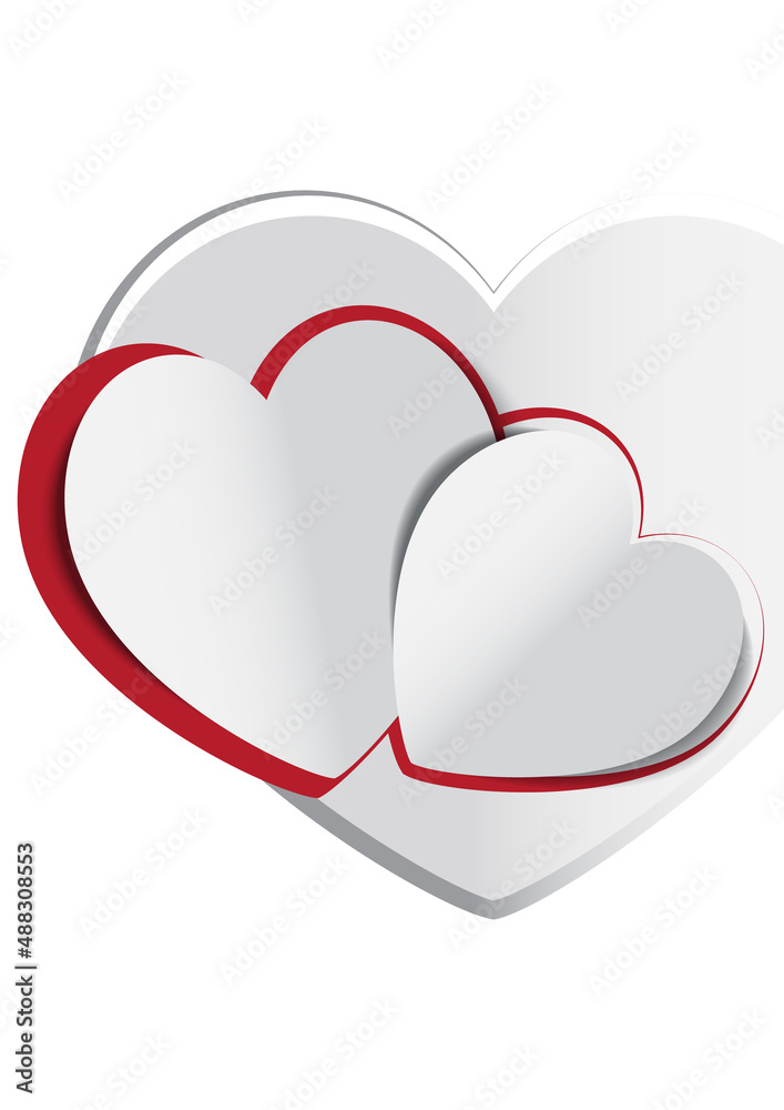 Valentine's day concept background, paper hearts. Vector. Cute love sale banner or greeting card
