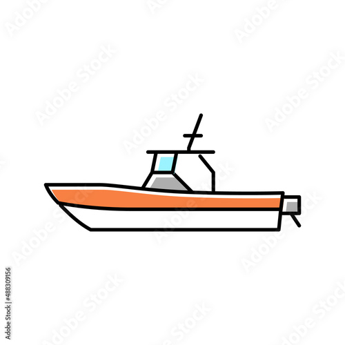 center console boat color icon vector illustration