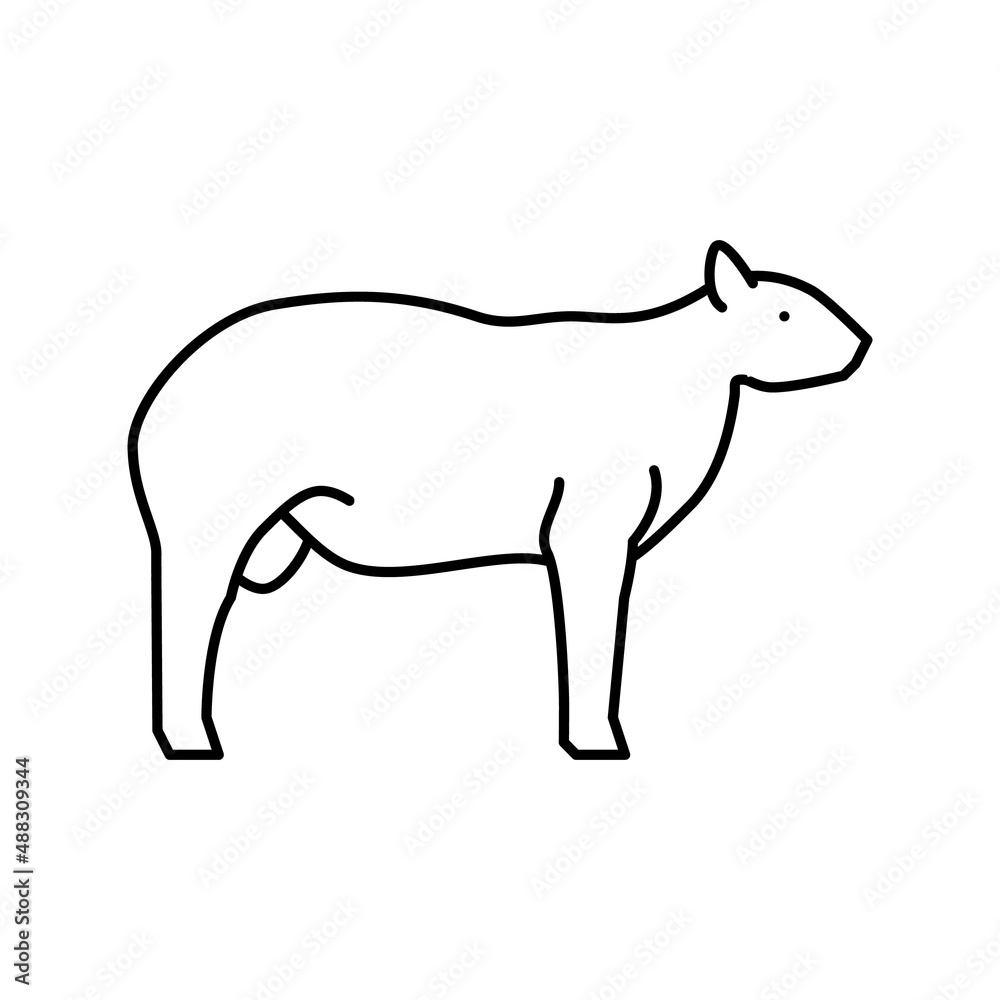 Obraz premium texel sheep line icon vector illustration