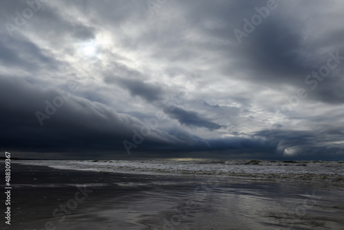 Baltic sea in cold stormy day.