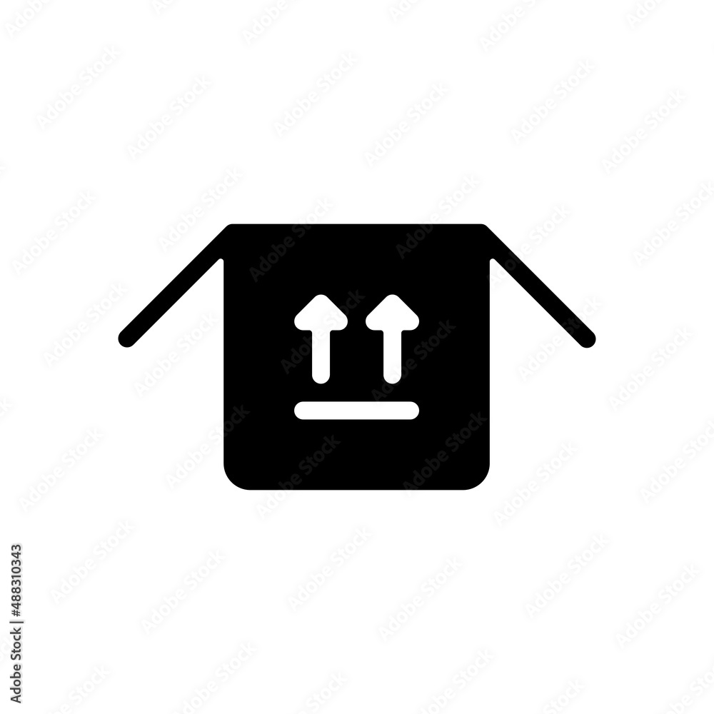 Delivery box, simple carton package icon. Black icon on white background Delivery box, simple carton package icon. Black icon on white background