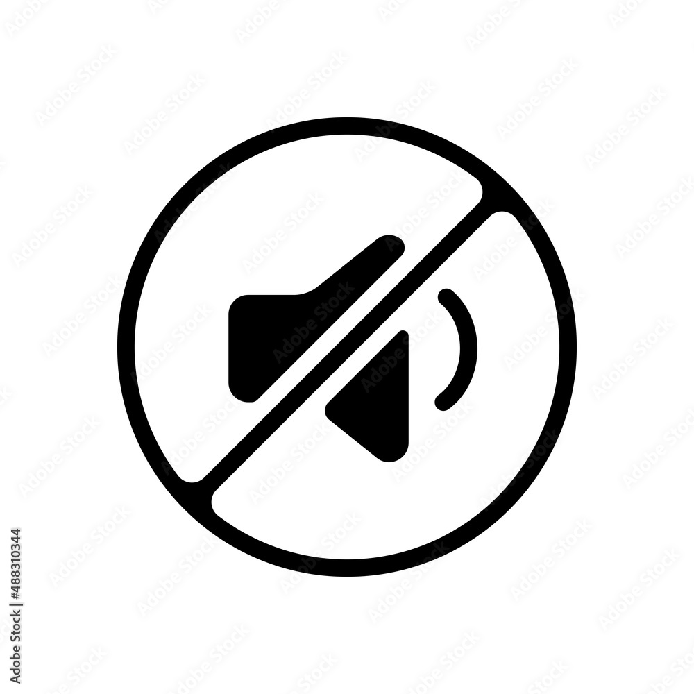 Keeping silence, be quiet, silent please, shhh. Black icon on white background - obrazy, fototapety, plakaty 