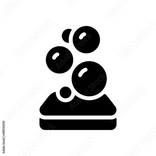 Soap for hands, personal sanitizer. Black icon on white background