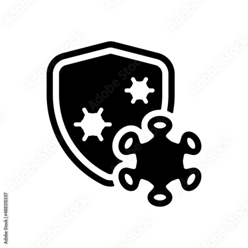 Immune system, antivirus protection, simple medical icon. Black icon on white background photo