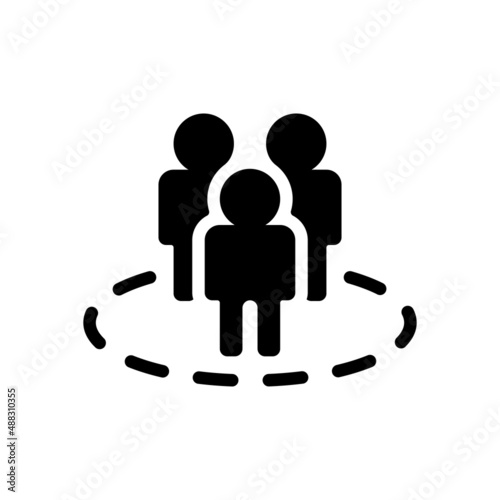 Partnership, teamwork, simple business logo. Black icon on white background