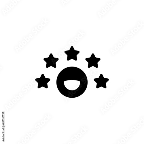 Customer retention, patient assistance, focus on service, business icon. Black icon on white background photo