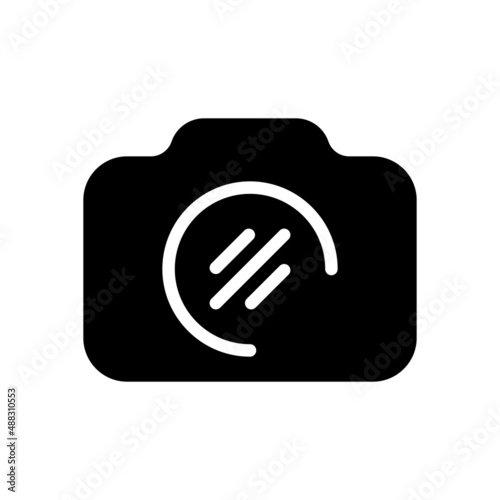 Photo camera, simple digital icon. Black icon on white background