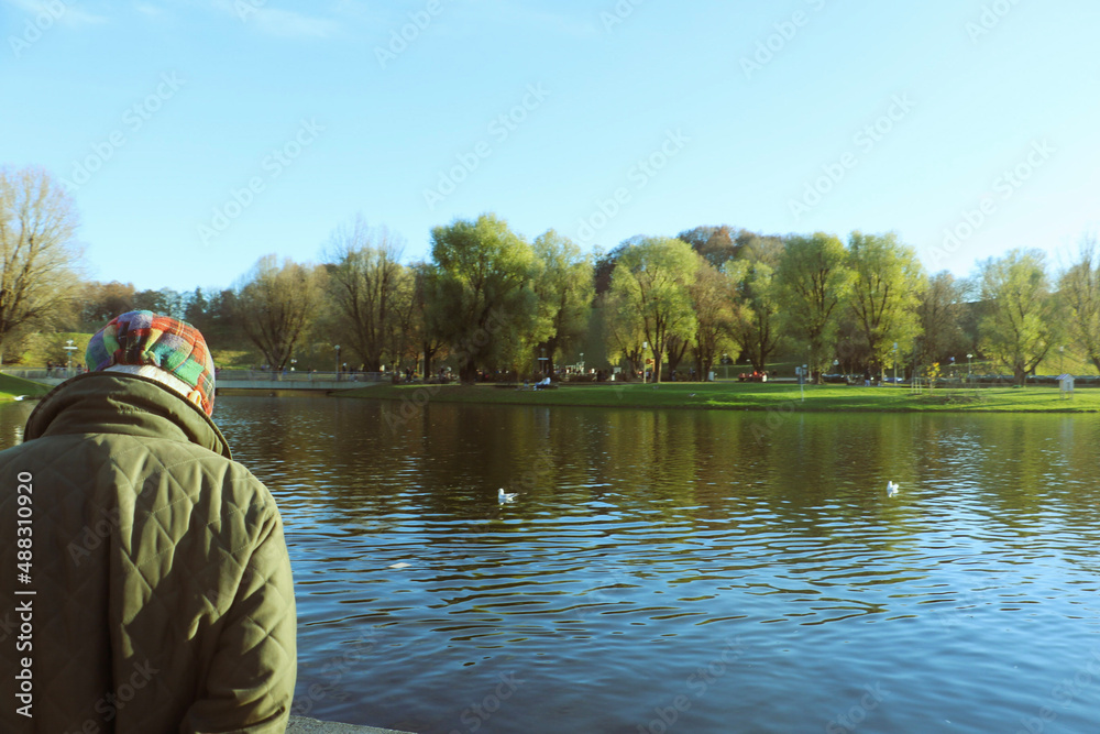 child on the river