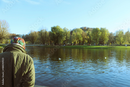 child on the river