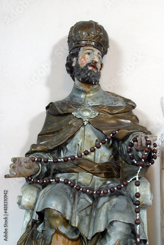 Saint Ladislaus, statue in the church of Ladislaus I of Hungary in Ladislav, Croatia photo