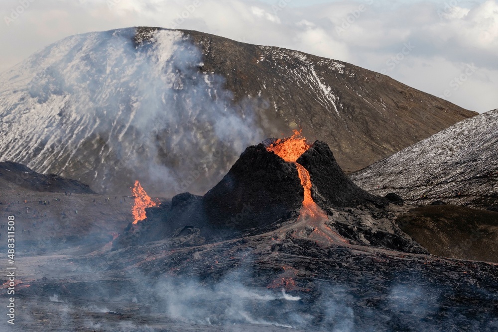 Volcanic eruption in Iceland Stock Photo | Adobe Stock