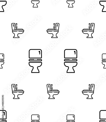 Toilet Bowl Icon Seamless Pattern, Toilet Bowl Icon, Sanitary Ware