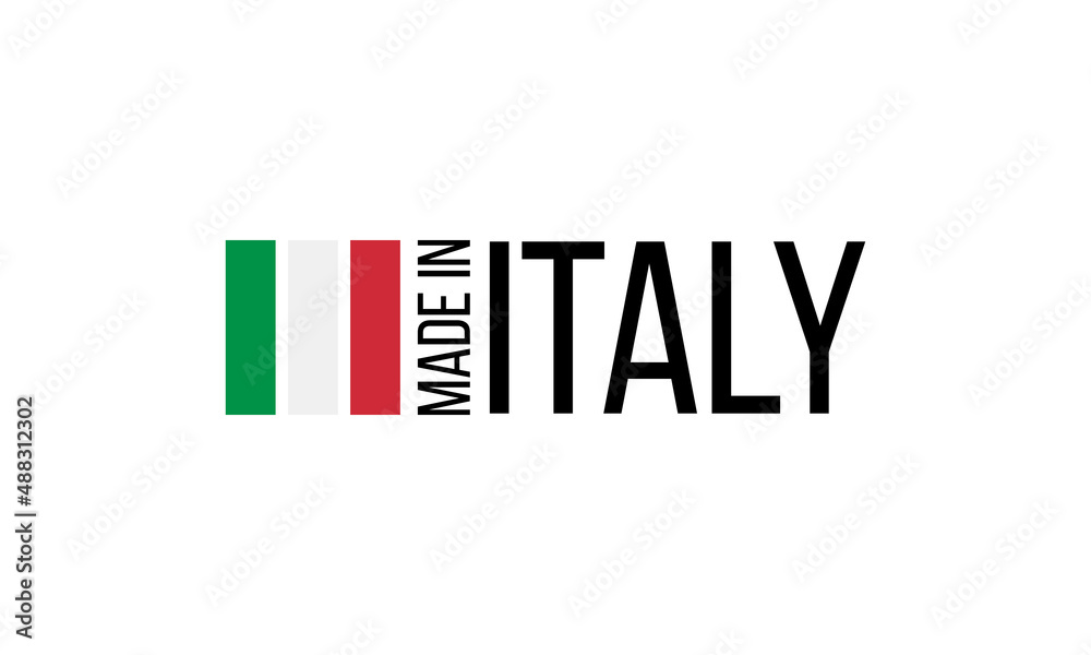 made in italy, vector logo with italian flag Stock Vector | Adobe Stock
