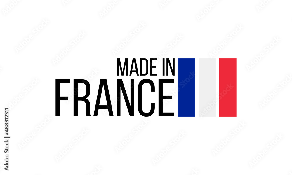 made in france, vector logo with french flag made in france, vector logo with french flag