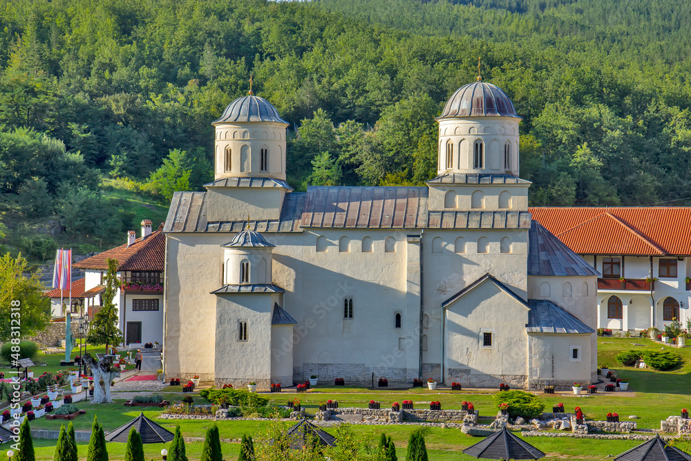 View of the Serbian Orthodox monastery near Prijepolje, Serbia