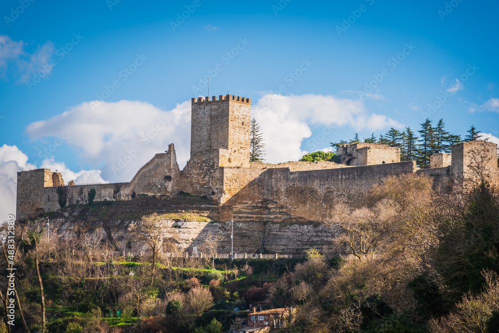 View of Lombardia Castle in Enna, Sicily, Italy, Europe