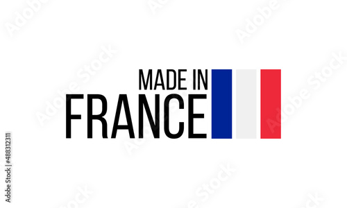 made in france, vector logo with french flag