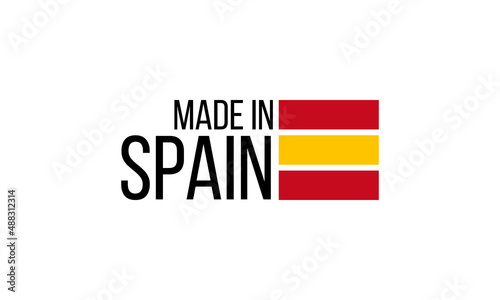 made in spain, vector logo with spanish flag