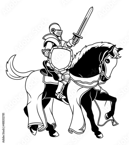 Knight in Armour Warrior On Horse Medieval Joust