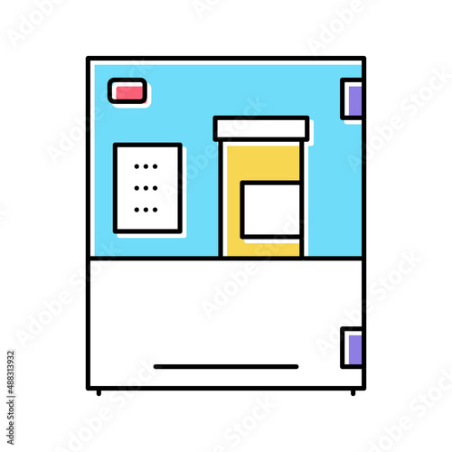 medicine factory machine color icon vector illustration