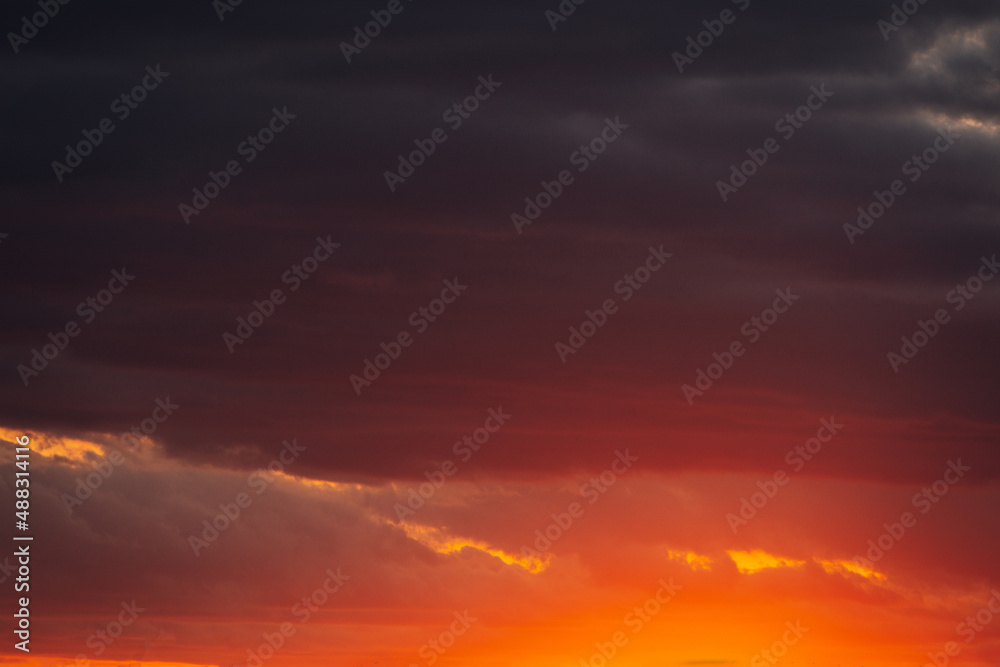 Background of Sunrise time, natural colors, heavy clouds