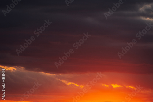 Background of Sunrise time, natural colors, heavy clouds