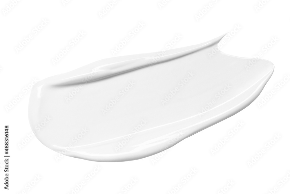 White cosmetic cream texture. Lotion smear isolated on white background. Beauty face skincare product swatch. BB cream smudge White cosmetic cream texture. Lotion smear isolated on white background. Beauty face skincare product swatch. BB cream smudge