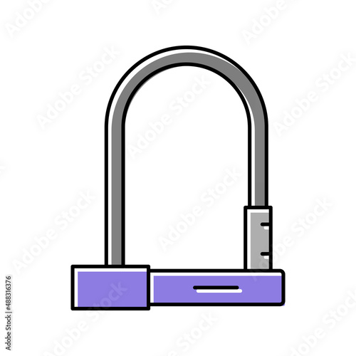 lock for safe bike color icon vector illustration